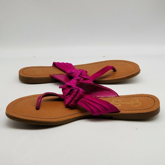 Jessica Simpson Jumba Flip Flops Thong Womens Sandals‎ Suede Pink Size 8.5 M - Picture 3 of 5